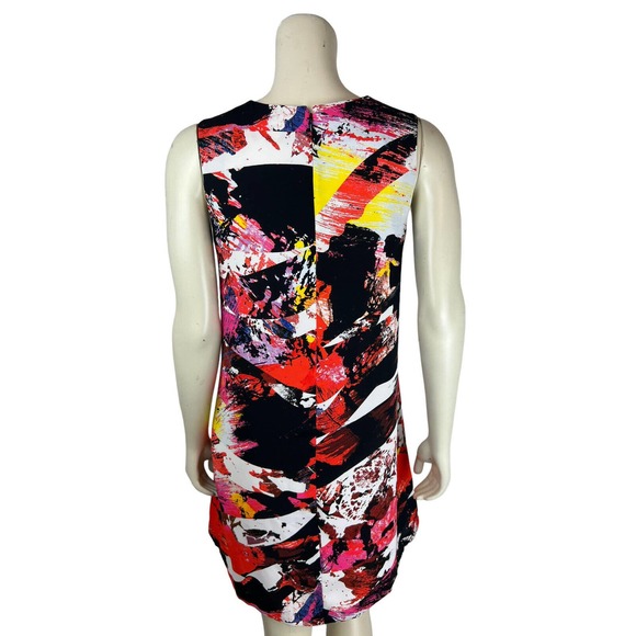 KENZO Sleeveless Abstract Mini Dress 38 S Mineral Print Soft Crepe Art to Wear - Picture 4 of 12